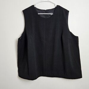Victoria Beckham for Target Sleeveless Blouse Size 3X Raw‎ Hem Capsule Black